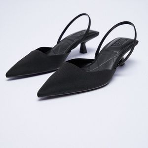 slingback heels black Zara